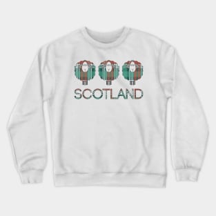 Trio of Scottish Christmas Tartan Patterned Sheep Crewneck Sweatshirt